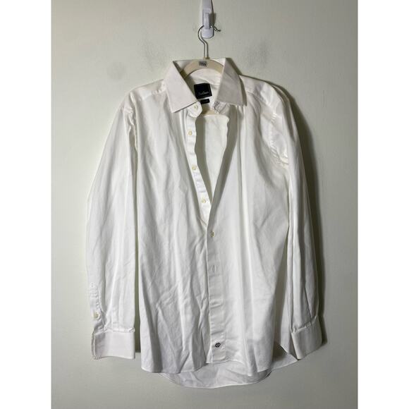 Men's David Donaho White Button Down Dress Shirt Sz 16.5/35/35 Trim - Picture 1 of 3